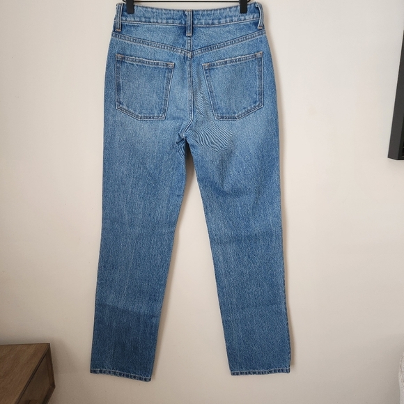 NWT Brandon Maxwell | Scooped Waist Straight Leg Jeans in Trinity Wash - Size 26 - Picture 6 of 13